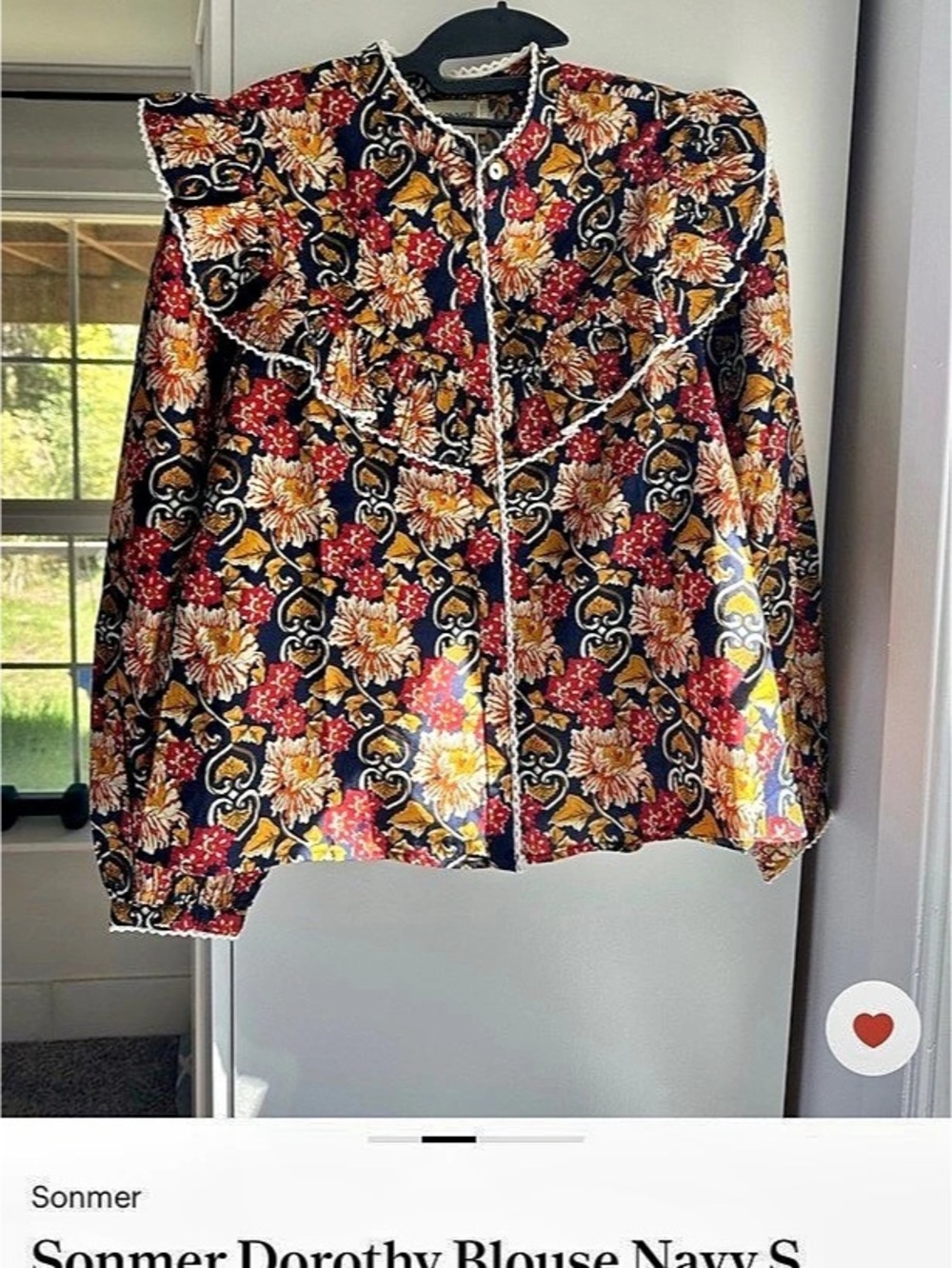 Sommer Dorothy Blouse Floral Blouse in Blue Size Small